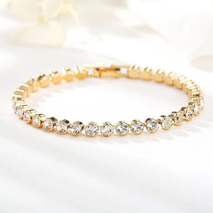 14k Gold Filled Tennis Bracelet 3mm 4mm Cubic Zirconia Classic Tennis Link Bracelets For Women Girls - Katana's Karats