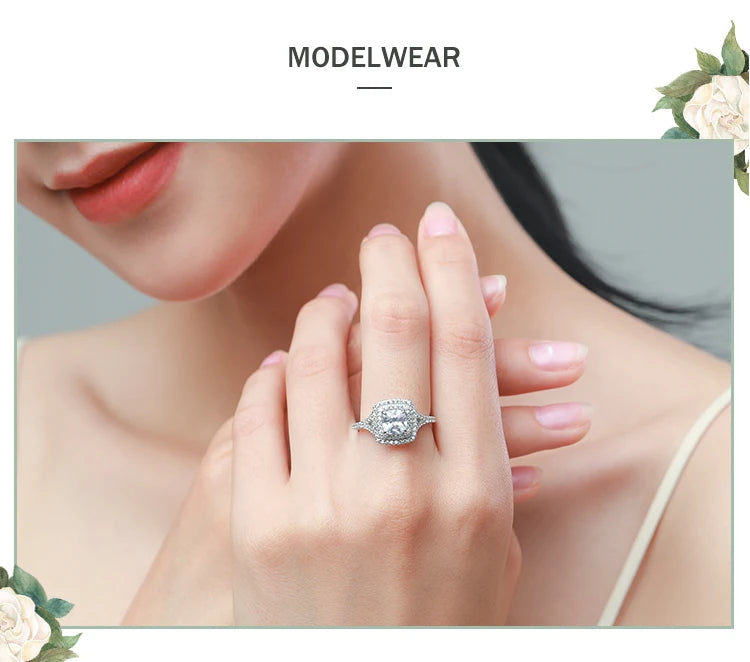 Ailmay New Arrival Trendy 925 Sterling Silver Luxury Square Cubic Zirconia Rings For Women Wedding Engagement Fine Jewelry Gift