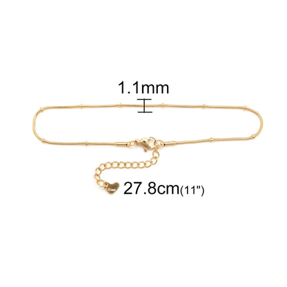 304 Stainless Steel Anklet For Women Gold Color Round Chain Anklet Leg Bracelets on the leg Jewelry Women Accessories, 1 Piece