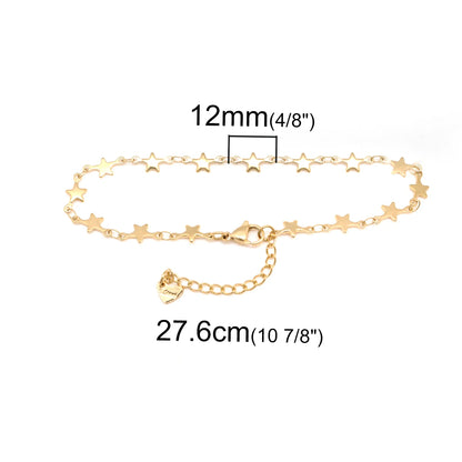 304 Stainless Steel Anklet For Women Gold Color Round Chain Anklet Leg Bracelets on the leg Jewelry Women Accessories, 1 Piece