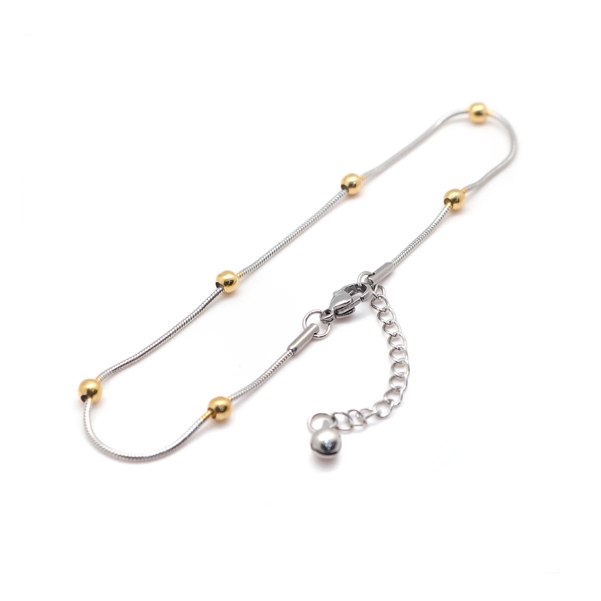 304 Stainless Steel Anklet Silver Color/Gold Color Golden Round Charm Anklet Bracelet For Women Jewelry Barefoot Chain, 1 Piece