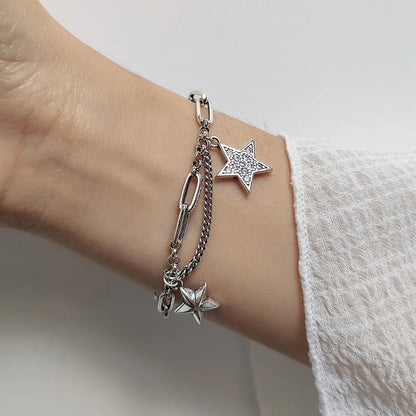 Modian Fashion 925 Sterling Silver Lovely Stars Retro Charm Bracelet Fit Women Hip Hop Style Bracelet Fine Jewelry 2020 Design