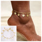 Stainless Steel Chain Anklet  for Women Girls Multi-layer Beach Ankle Bracelet Foot Link Chains Adjsutable