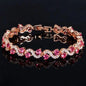 Exquisite Blue Pink Natural Crystal Zircon Trim Ladies Bracelet Fashion Versatile Casual Party Trend Jewelry Charm Bracelet