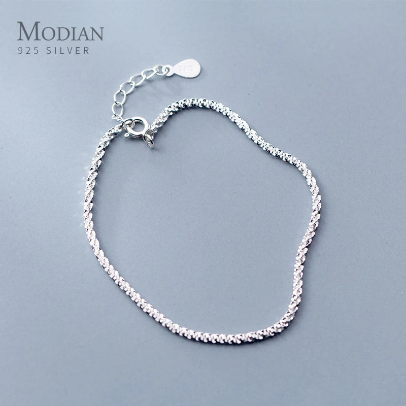 Modian Authentic 925 Sterling Silver Simple Cute Female Bracelet For Women Classic Charm Exquisite Sterling Silver Jewelry Gift