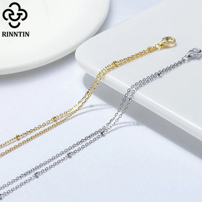 Rinntin 925 Sterling Silver Cuban Chain Anklets for Women Fashion Adjustable 14K Gold Foot Bracelet Ankle Straps Jewelry SA11