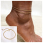 Stainless Steel Chain Anklet  for Women Girls Multi-layer Beach Ankle Bracelet Foot Link Chains Adjsutable