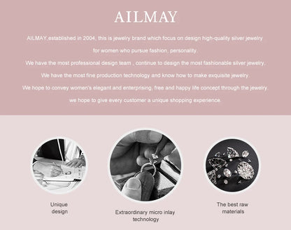 Ailmay New Arrivals Luxury Classic Sparkling CZ Bracelets Clear Cubic zirconia Bracelets For Women Fashion Anniversary Jewelry