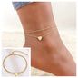 Stainless Steel Chain Anklet  for Women Girls Multi-layer Beach Ankle Bracelet Foot Link Chains Adjsutable