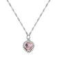 Flatfoosie New Multi-layer Pink Heart Crystal Pendant Necklace For Women Boho Butterfly Rhinestone Tennis Chain Necklace Jewelry