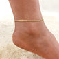 Anti Allergy Stainless Steel Women Snake Chain Anklets, Summer Ocean Beach Ankle Foot Leg Bracelet, Mother Daughter Gift Jewelry