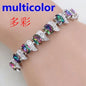 Exquisite Blue Pink Natural Crystal Zircon Trim Ladies Bracelet Fashion Versatile Casual Party Trend Jewelry Charm Bracelet