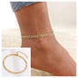 Stainless Steel Chain Anklet  for Women Girls Multi-layer Beach Ankle Bracelet Foot Link Chains Adjsutable