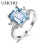 UMCHO Created Nano Morganite Jewelry Real 925 Sterling Silver Jewelry Pink Gemstone Rings For Women Gifts Fine Jewelry