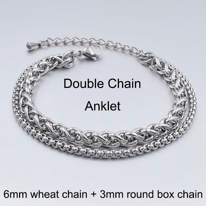 Stainless Steel Anklets For Women Beach Foot Jewelry Leg Chain Ankle Bracelets Men or Women Holiday Accessories 2019 New