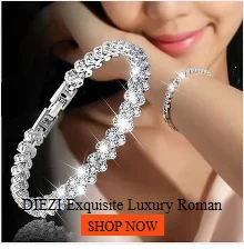 DIEZI Korean Luxury Crystal Bracelet For Women Wedding Gift Gold Silver Color Metal Roman Chain Bracelets Bangles Jewelry