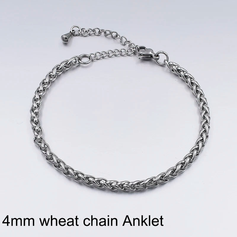 Stainless Steel Anklets For Women Beach Foot Jewelry Leg Chain Ankle Bracelets Men or Women Holiday Accessories 2019 New