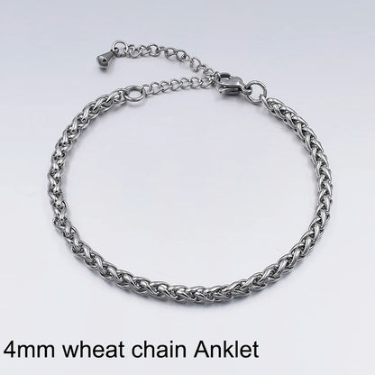 Stainless Steel Anklets For Women Beach Foot Jewelry Leg Chain Ankle Bracelets Men or Women Holiday Accessories 2019 New