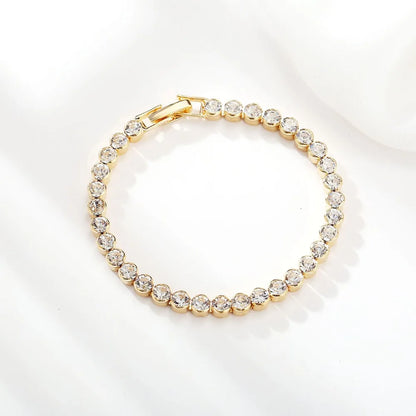 DIEZI Korean Luxury Crystal Bracelet For Women Wedding Gift Gold Silver Color Metal Roman Chain Bracelets Bangles Jewelry