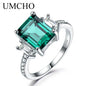 UMCHO Created Nano Morganite Jewelry Real 925 Sterling Silver Jewelry Pink Gemstone Rings For Women Gifts Fine Jewelry