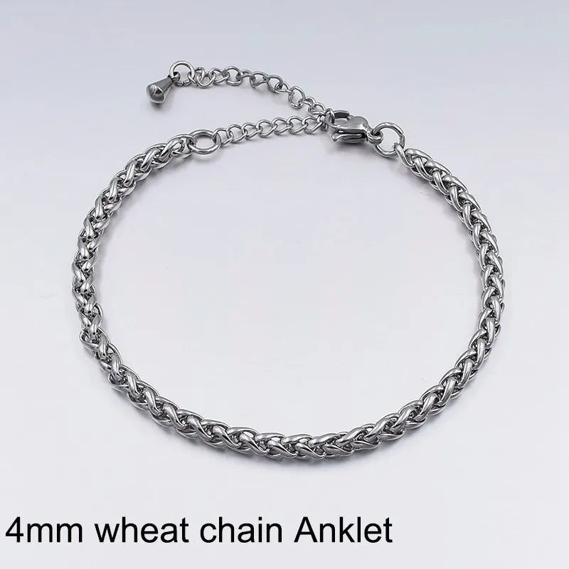 Stainless Steel Anklets For Women Beach Foot Jewelry Leg Chain Ankle Bracelets Men or Women Holiday Accessories 2019 New