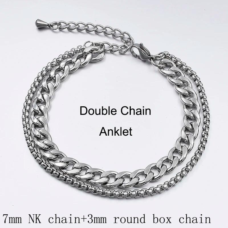 Stainless Steel Anklets For Women Beach Foot Jewelry Leg Chain Ankle Bracelets Men or Women Holiday Accessories 2019 New