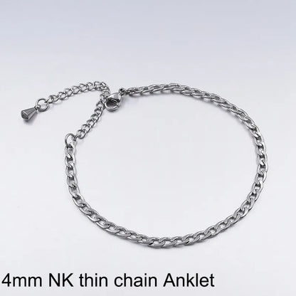 Stainless Steel Anklets For Women Beach Foot Jewelry Leg Chain Ankle Bracelets Men or Women Holiday Accessories 2019 New