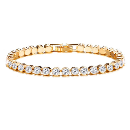 DIEZI Korean Luxury Crystal Bracelet For Women Wedding Gift Gold Silver Color Metal Roman Chain Bracelets Bangles Jewelry