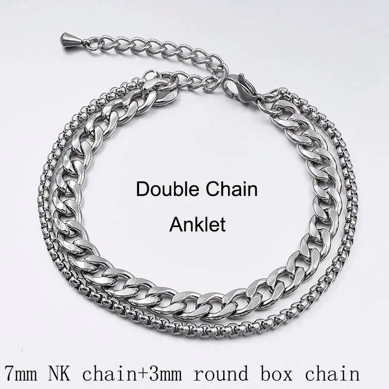 Stainless Steel Anklets For Women Beach Foot Jewelry Leg Chain Ankle Bracelets Men or Women Holiday Accessories 2019 New