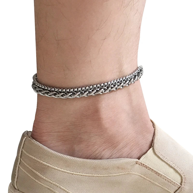 Stainless Steel Anklets For Women Beach Foot Jewelry Leg Chain Ankle Bracelets Men or Women Holiday Accessories 2019 New