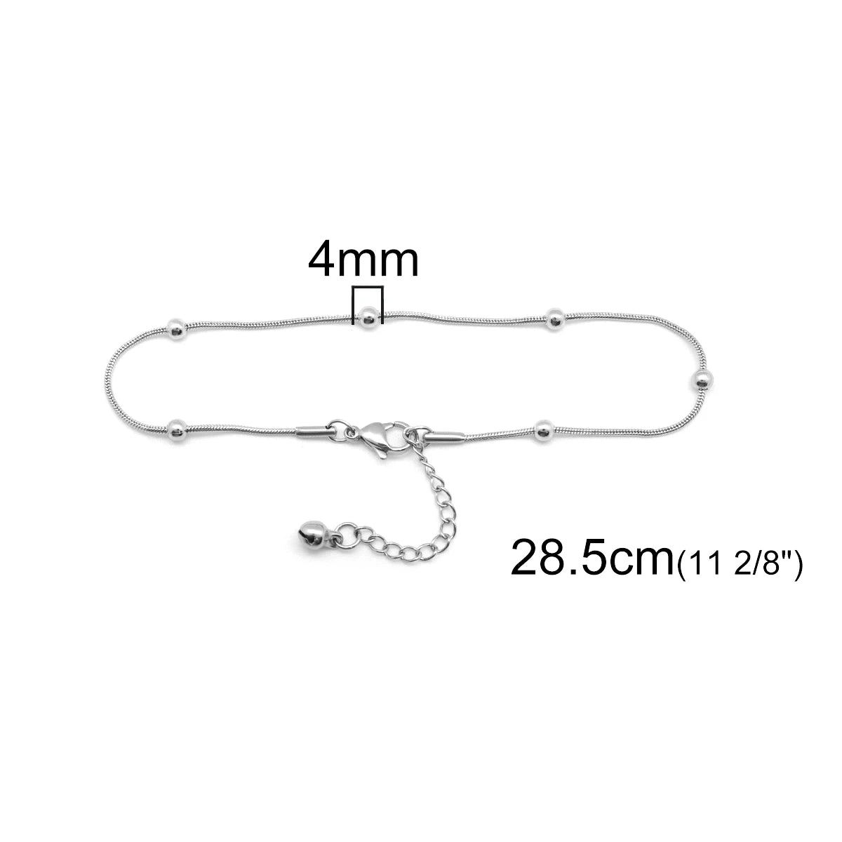 304 Stainless Steel Anklet Silver Color/Gold Color Golden Round Charm Anklet Bracelet For Women Jewelry Barefoot Chain, 1 Piece