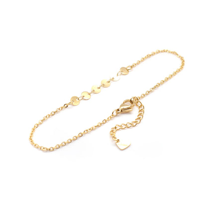 304 Stainless Steel Anklet For Women Gold Color Round Chain Anklet Leg Bracelets on the leg Jewelry Women Accessories, 1 Piece