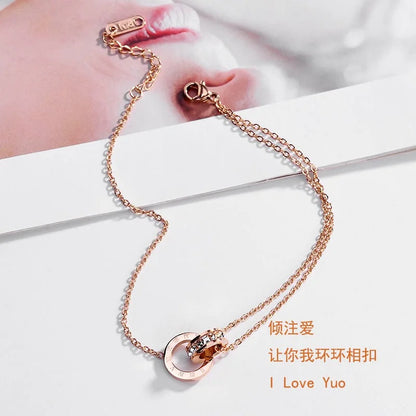 Fine JewelryBeautiful Shiny Circle Crystal Circle Roman Numeral Bracelet For Woman Stainless Steel Bracelet Woman Jewelry K122