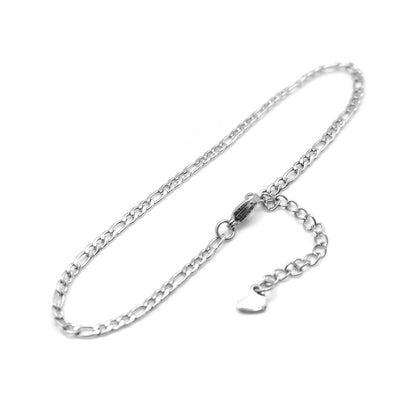 304 Stainless Steel Anklet For Women Men Silver Color Heart Chain Anklet Fashion Wedding Jewelry 2021 22.8cm(9") long, 1 Piece