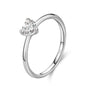 Modian Authentic 925 Sterling Silver Simple Love Heart AAAAA Zirconia Sparkling Finger Ring For Women Female Wedding Jewelry