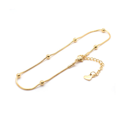 304 Stainless Steel Anklet For Women Gold Color Round Chain Anklet Leg Bracelets on the leg Jewelry Women Accessories, 1 Piece