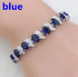 Exquisite Blue Pink Natural Crystal Zircon Trim Ladies Bracelet Fashion Versatile Casual Party Trend Jewelry Charm Bracelet