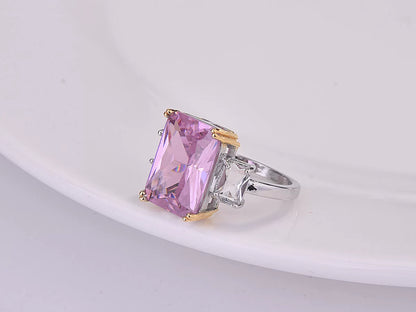 Polysut Pink Crystal Princess Artificial Diamond Ring