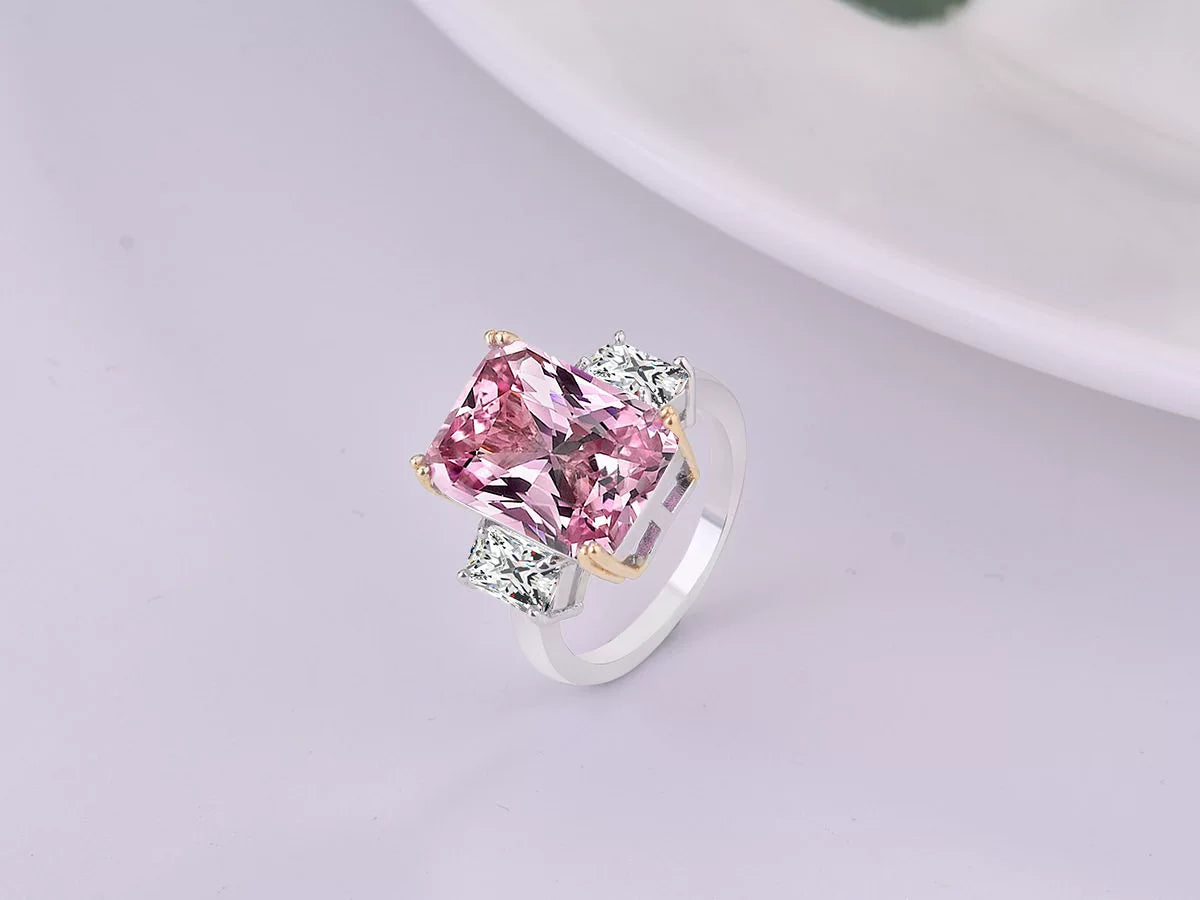 Polysut Pink Crystal Princess Artificial Diamond Ring