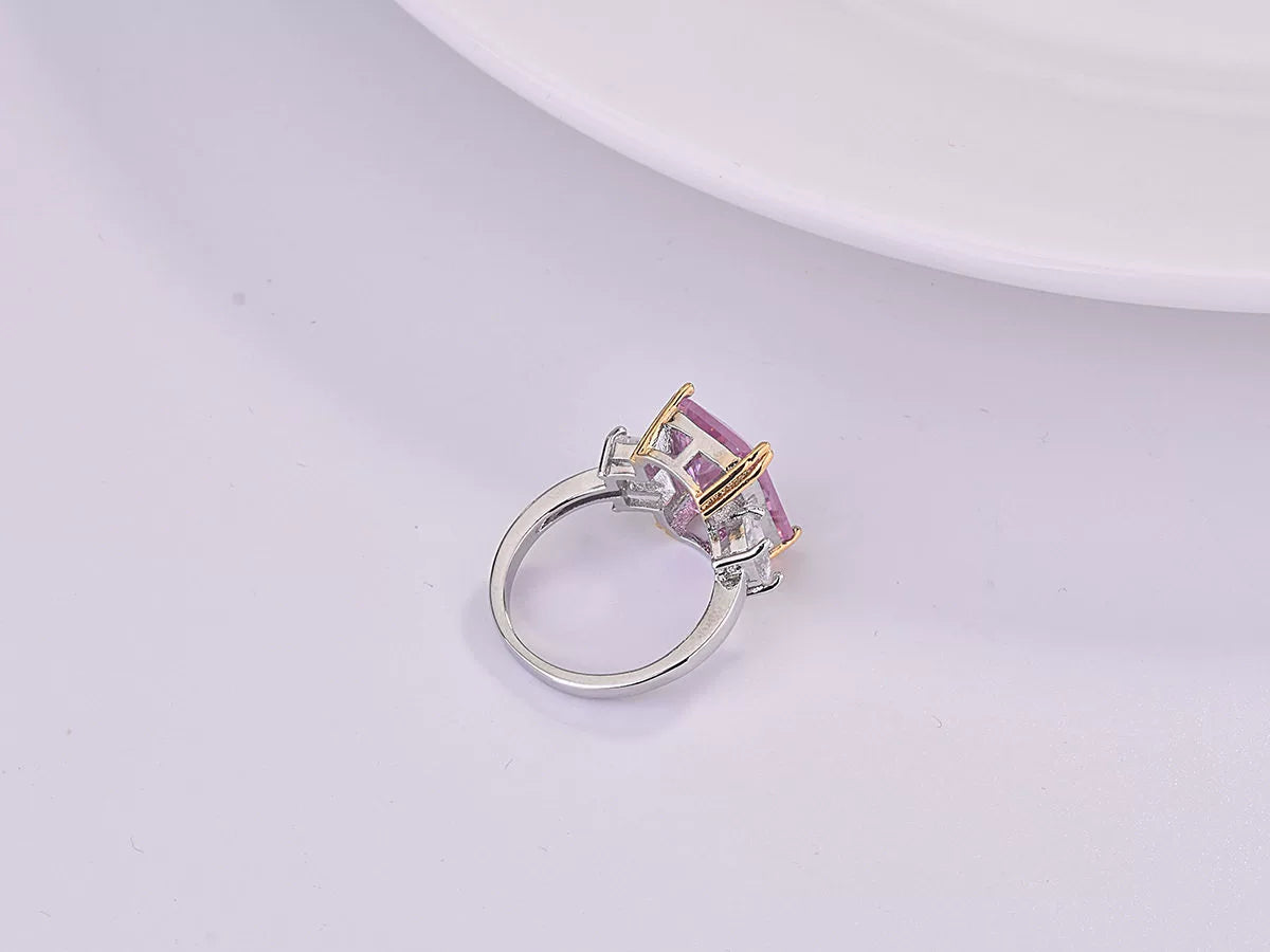 Polysut Pink Crystal Princess Artificial Diamond Ring