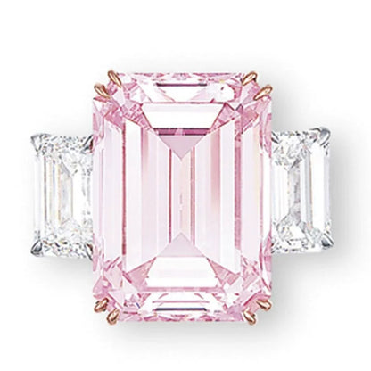 Polysut Pink Crystal Princess Artificial Diamond Ring