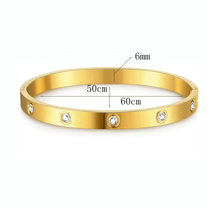 Stackable Gold Bracelets Bangles for Women Girls 14K Gold Plated Cubic Zirconia Tennis Bracelet Stainless Steel Jewelry Gifts