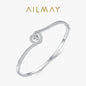 Ailmay Authentic 925 Sterling Silver Charm Heart Dazzling Zircon Bracelets For Women Romantic Wedding Jewelry 2021 New Design