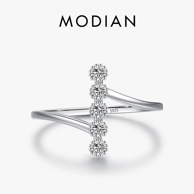 MODIAN Authentic 925 Sterling Silver Fashion Delicate Finger Rings For Women Wedding Engagement Fine Jewelry Anel Accessories