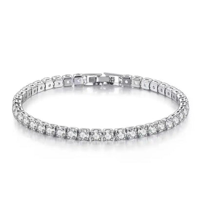 Solid 18K 14K Gold Moissanite Tennis Bracelet for Women D VVS1 Round 925 Sterling Silver Luxury Bracelet for Engagement