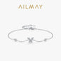 Ailmay 925 Sterling Silver Sweet Shining Zircon Butterfly Chain Bracelet For Women Girls Adjustable Chain Fashion Jewelry Gifts