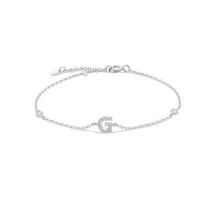 ANDYWEN 925 Sterling Silver Initial 26 Letters Alphabet Monogram Gold Name Bracelet Crystal CZ Zircon 2021 Fashionable Jewelry