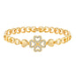 Cubic Zirconia Clover Bracelet for Women18k Gold Plated Link Statement Jewelry