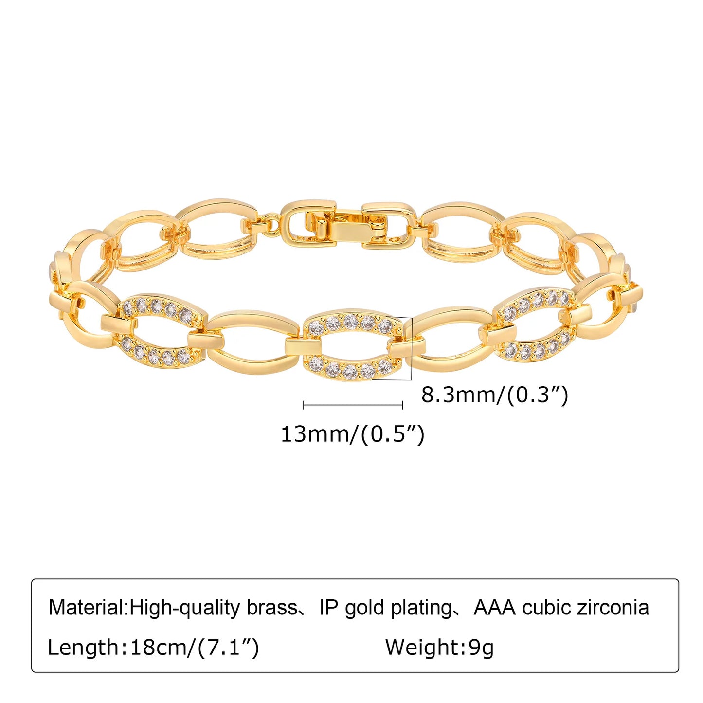 Women Paperclip Chain Bracelet,18K Gold Plated Stainless Steel Adjustable Chain Bracelet,Chunky Stackable Layered Jewelry