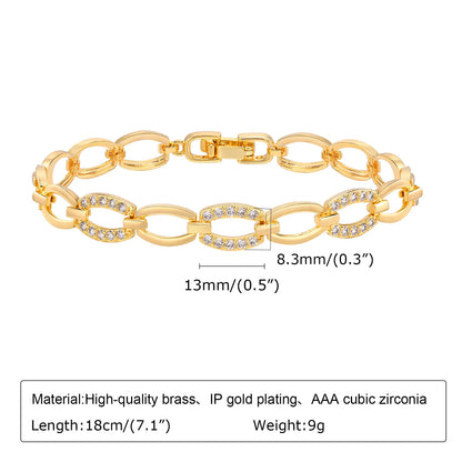 Women Paperclip Chain Bracelet,18K Gold Plated Stainless Steel Adjustable Chain Bracelet,Chunky Stackable Layered Jewelry